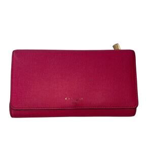Coach Pink Saffiano Leather Wallet